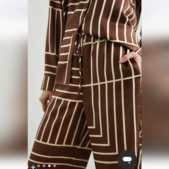 Rails Matching Set Elias Top Damani Pant Brown Line Art Size Small - Picture 5 of 16